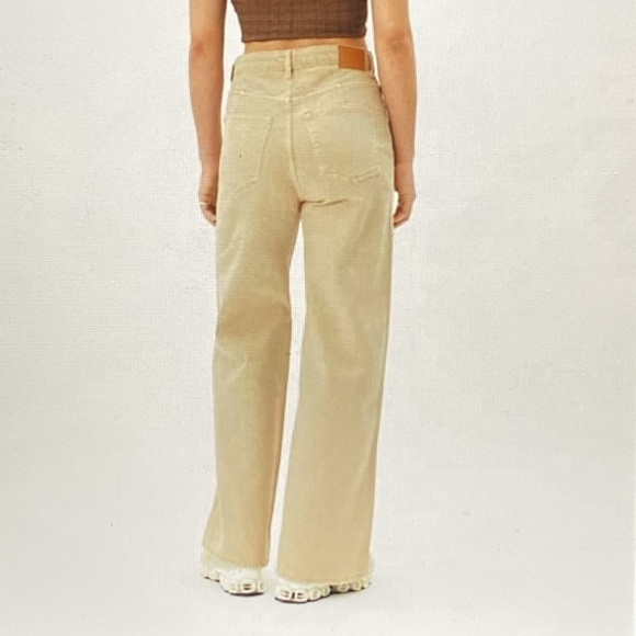 Weekday Ace Organic Cotton High Rise Wide Leg Denim Jeans White Dusty Light 30 - Picture 2 of 13